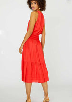 Ventanas Halter Midi Dress-Red-Hand In Pocket