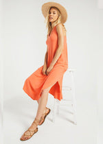 Z Supply Reverie Midi Dress - Tropical Coral-Hand In Pocket