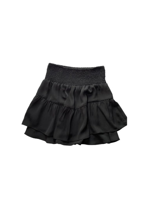 Krisa Smocked Waist Mini Skirt-Black-***FINAL SALE***-Hand In Pocket