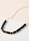 Livadia Loop- Dainty Beaded Necklace-Black ***FINAL SALE***-Hand In Pocket