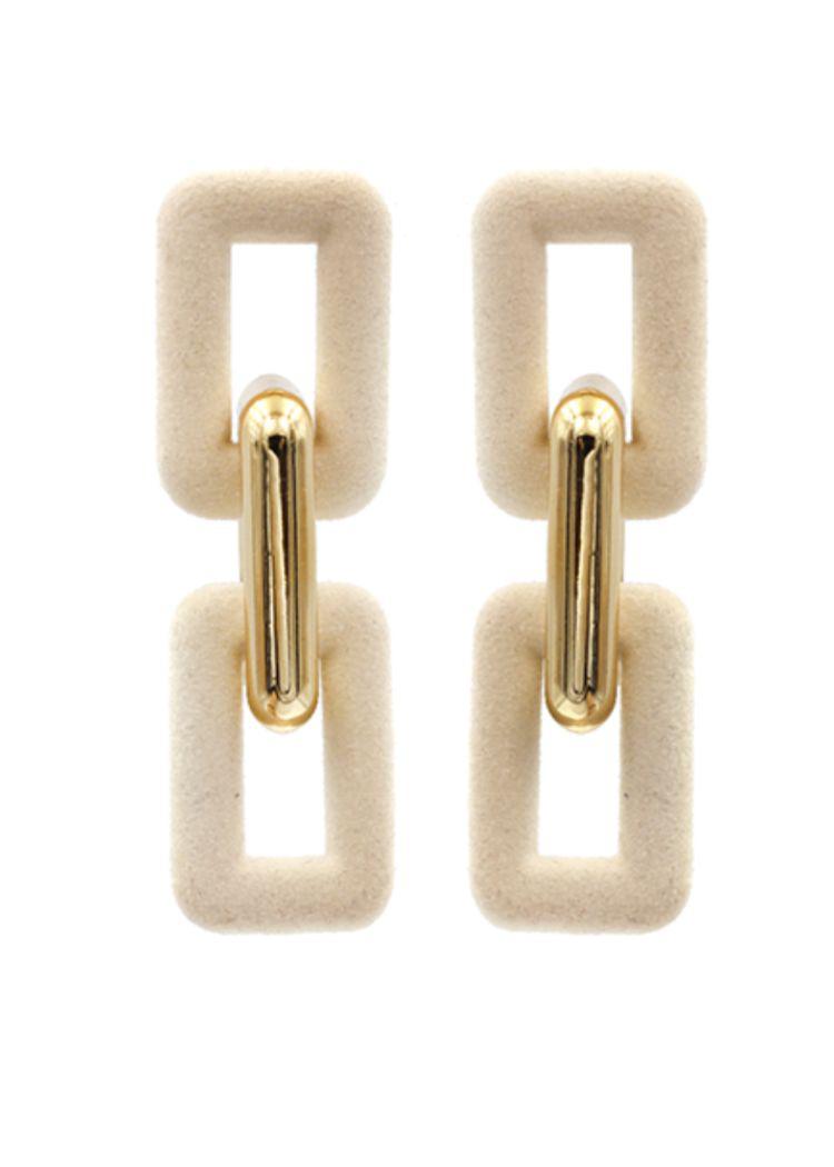 Tirana Textured Chain Earrings - Gold-Hand In Pocket