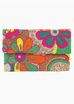 Tiana Designs Tropical Blooms Beaded Clutch- Multi-Hand In Pocket