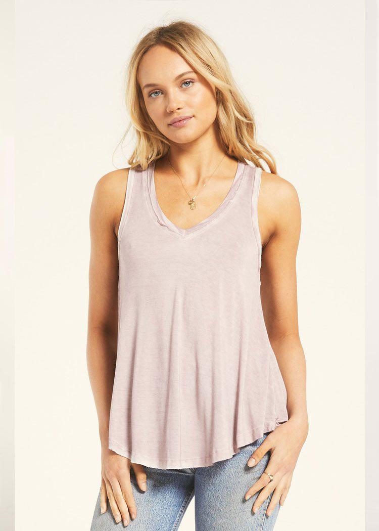 Z Supply Washed Vagabond Tank - Amethyst-Hand In Pocket