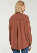 Z Supply The V Neck Weekender Pullover - Whiskey-Hand In Pocket