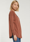 Z Supply The V Neck Weekender Pullover - Whiskey-Hand In Pocket