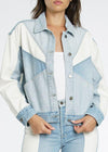 Pistola Willow Colorblock Denim Jacket-Hand In Pocket