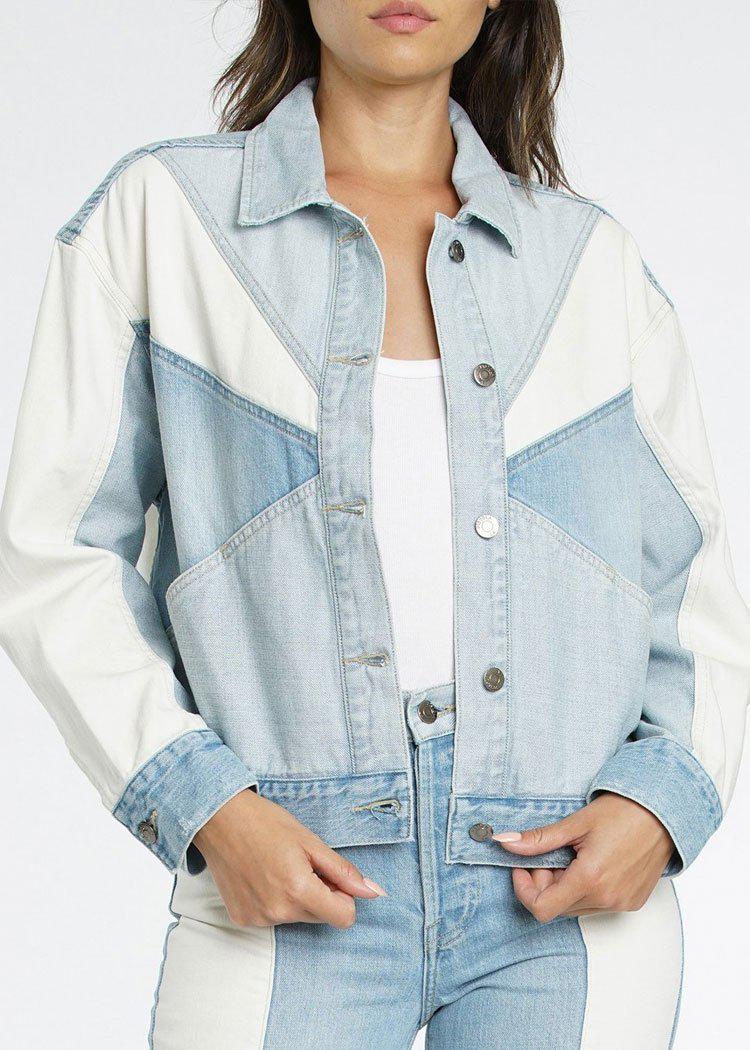 Pistola Willow Colorblock Denim Jacket-Hand In Pocket