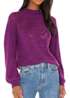 BB Dakota World Wide Web Sweater- Magenta-Hand In Pocket