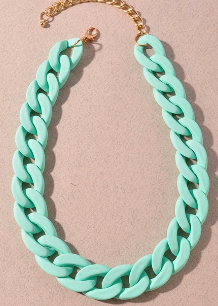 XL Link Necklace - Mint-Hand In Pocket