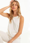 Z Supply Wake Up Call High Neck Tank - Light Oatmeal-Hand In Pocket